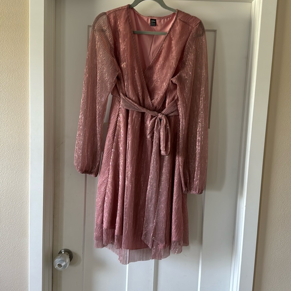 Shein pink shimmer dress